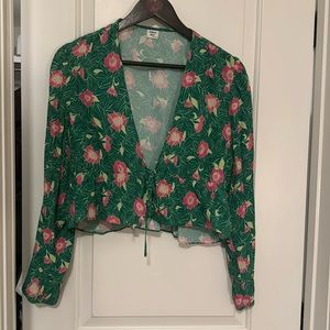 Aritzia sunday best front tie blouse